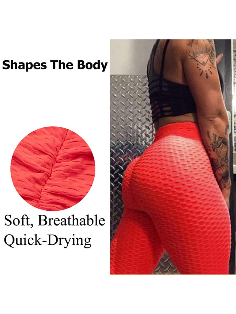 Scrunch Back Fitness Leggings Hips Up Booty Workout Pants Womens Gym Activewear For Fitness High Waist Long Pant Leggins Mujer