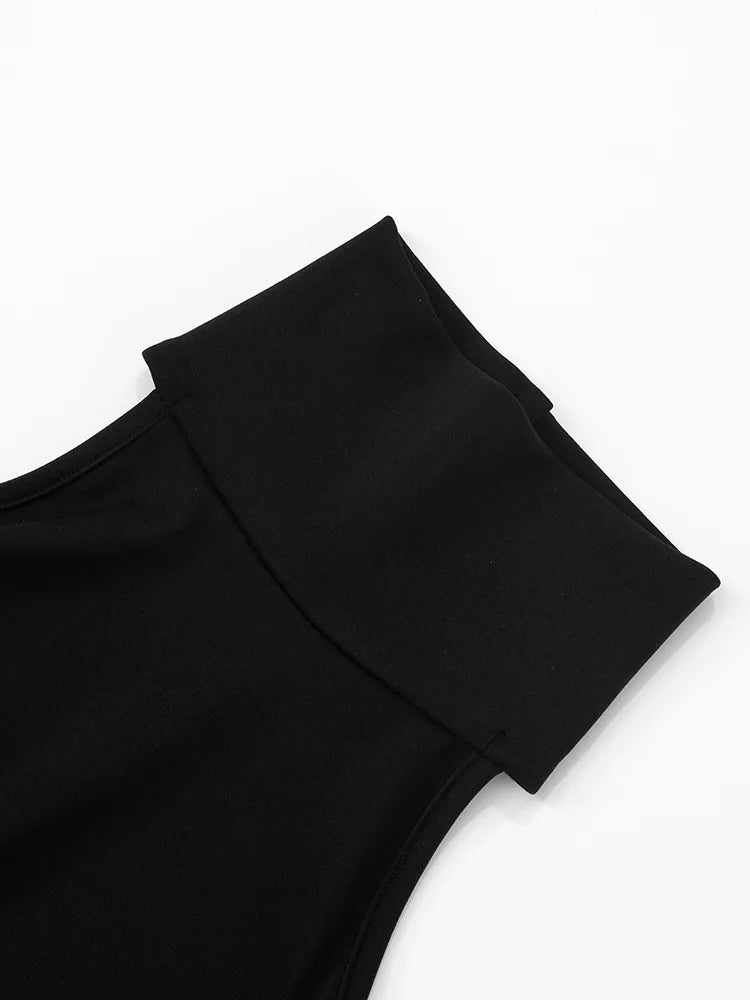 Contrast Ruffled Jumpsuit Sleeveless Rompers Fashion Splice Casual High Waist Playsuits
