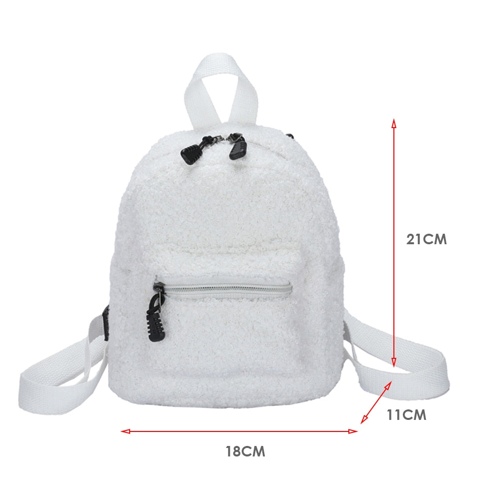 Portable Travel Rucksacks Casual Lamb Fleece cute Bear Shaped Shoulder Backpack