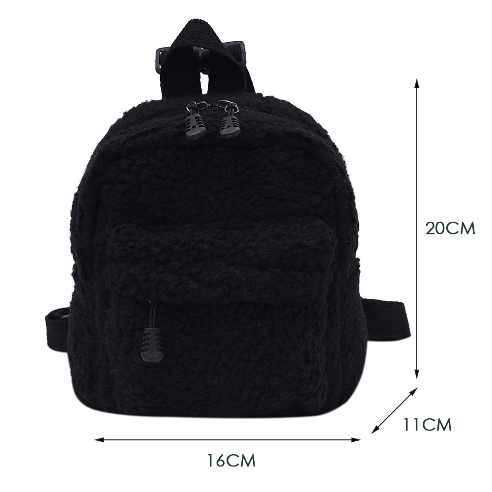 Portable Travel Rucksacks Casual Lamb Fleece cute Bear Shaped Shoulder Backpack